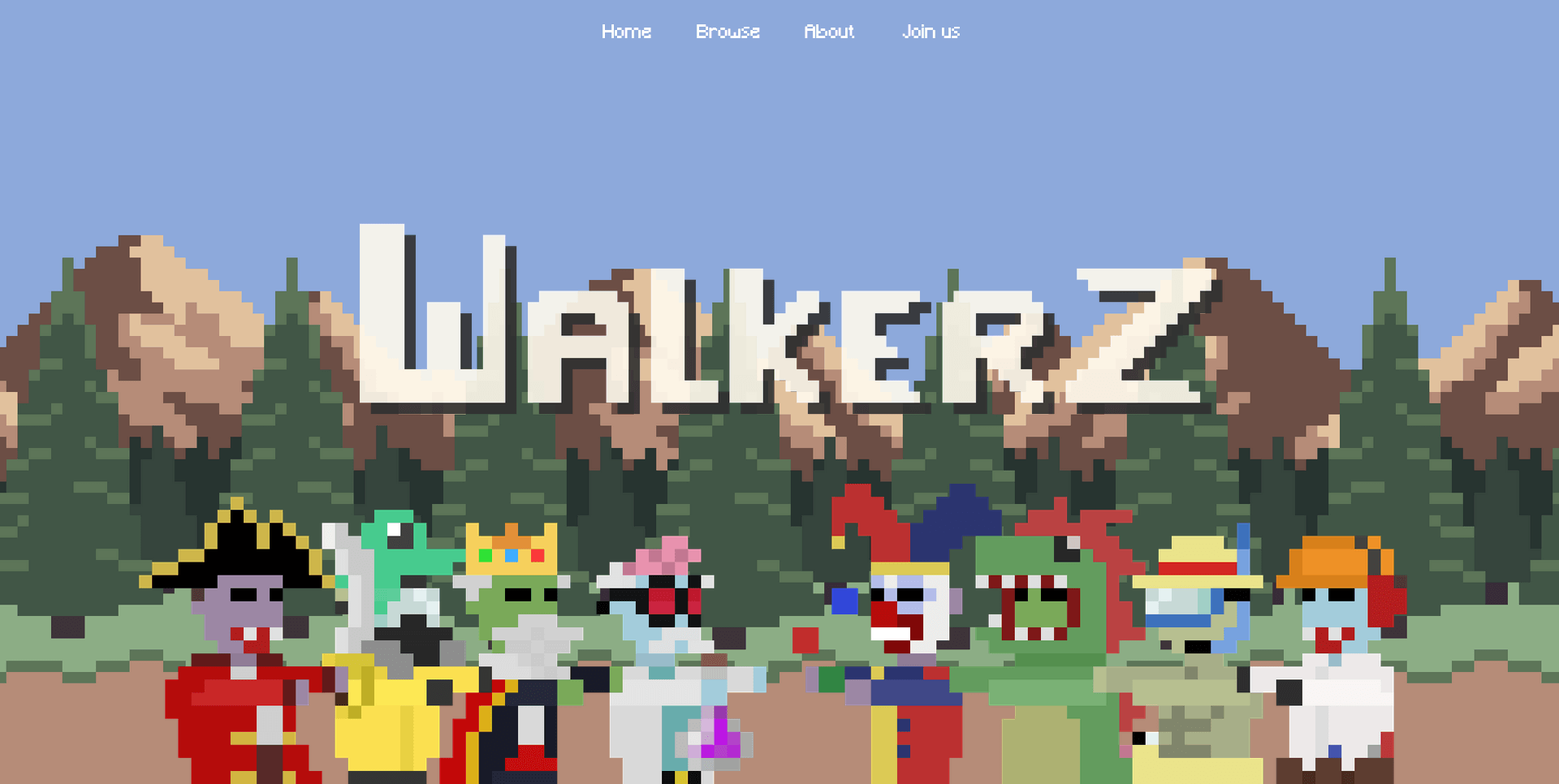 Screenshot du site web 'Walkerz NFT'